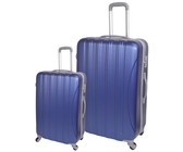 3 Piece Blue Star Luggage Set - Silver