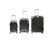 Hazlo 3 Piece ABS+PC Hard Luggage Trolley Bag Set - London Design