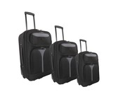 Marco Soft Case Luggage Bag Set of 3 - Black/Grey