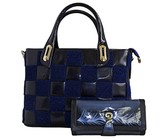 Fino Retro Patent Embossed Shoulder Bag Handbag Purse - Blue