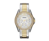 Fossil Ladies Riley Gold Stainless Steel Strap Watch - ES3203