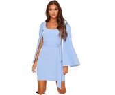 Quiz Ladies Wrap Puff Sleeve Dress - Navy