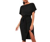 I Saw it First - Ladies Black Polka Dot Angel Sleeve Maxi Dress