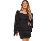 Quiz Ladies Curve Black Wrap Midi Dress