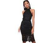 Quiz Ladies Curve Black Wrap Midi Dress