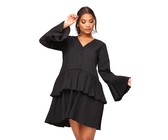 Quiz Ladies Curve Black Wrap Midi Dress