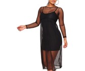 I Saw it First - Ladies Black Ribbed Wrap Front Belted Midi Dress