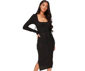 I Saw it First - Ladies Leopard Leopard Print Mesh Bardot Ruched Midi