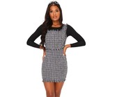 I Saw it First - Ladies Blue Double Layer Slinky Bardot Ruched Cut Dress