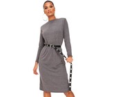 I Saw it First - Ladies Nude Zebra Printed Mesh T Shirt Dress