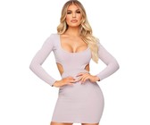 I Saw it First - Ladies Nude Zebra Printed Mesh T Shirt Dress