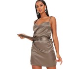 I Saw it First - Ladies Grey Acid Wash Button Through Mini Dress