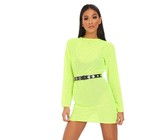 I Saw it First - Ladies Nude Zebra Printed Mesh T Shirt Dress