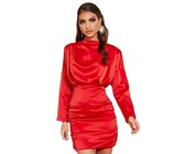 I Saw it First - Ladies Red Ruched Front Bustier Mini Dress