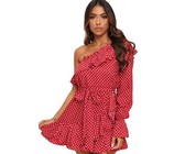 I Saw it First - Ladies Red Ruched Front Bustier Mini Dress