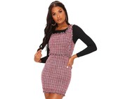 I Saw it First - Ladies Red Tweed Square Neck Mini Dress