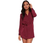 Quiz Ladies Wrap Puff Sleeve Dress - Navy