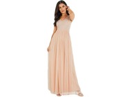 Quiz Ladies Sequin Cross Back Maxi Dress - Blush Pink