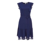 I Saw it First - Ladies Blue Double Layer Slinky Bardot Ruched Cut Dress