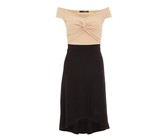 Quiz Ladies Wrap Puff Sleeve Dress - Navy