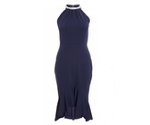 Quiz Ladies Wrap Puff Sleeve Dress - Navy