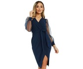 Quiz Ladies Curve Black Wrap Midi Dress