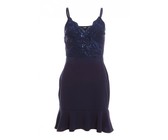 I Saw it First - Ladies Black Lace Frill Detail Skater Dress