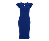 I Saw it First - Ladies Blue Double Layer Slinky Bardot Ruched Cut Dress