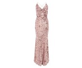 Quiz Ladies Sequin Cross Back Maxi Dress - Blush Pink