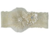 Satin & Tulle Layered Flower Headband in Coral Color