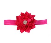 Satin & Tulle Layered Flower Headband in Coral Color