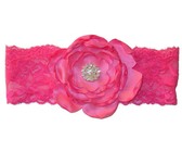 Satin & Tulle Layered Flower Headband in Coral Color