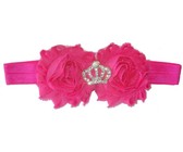 Satin & Tulle Layered Flower Headband in Coral Color