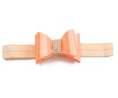 Satin & Tulle Layered Flower Headband in Coral Color