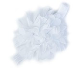 Layered Satin Flower with Pearl Centre on Lace Headband - White