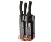 Berlinger Haus 7-Piece Titanum Coating Knife Set with Stand - Carbon