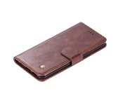 Vintage Faux Leather Flip Case for LG Q7 Brown