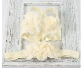 Croshka Designs Set of Two Flower & Bow Headbands in White Colour