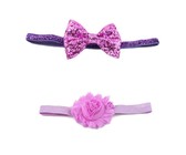 Croshka Designs Set of Two Flower & Bow Headbands in White Colour