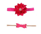 Croshka Designs Set of Two Flower & Bow Headbands in White Colour