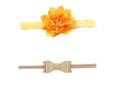 Croshka Designs Set of Two Flower & Bow Headbands in White Colour