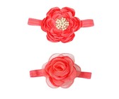 Croshka Designs Set of Two Flower & Bow Headbands in White Colour