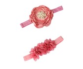 Croshka Designs Set of Two Flower & Bow Headbands in White Colour