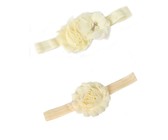 Croshka Designs Set of Two Flower Headbands in Ivory