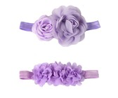 Croshka Designs Set of Two Flower & Bow Headbands in White Colour