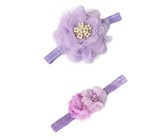 Croshka Designs Set of Two Flower & Bow Headbands in White Colour