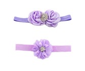 Croshka Designs Set of Two Flower & Bow Headbands in White Colour