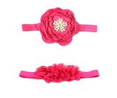 Croshka Designs Set of Two Flower & Bow Headbands in White Colour