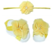 Thin Diamante Headband with Barefoot sandal - Yellow