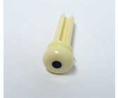 Allparts Acoustic Bass Guitar Plastic Bridge End Pins - Cream with Black Dot (Set of 4)